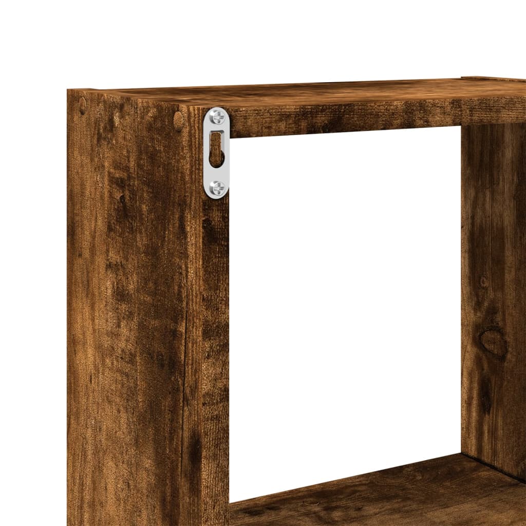 Armoire murale 78x18x71 cm chêne fumé d'ingénierie