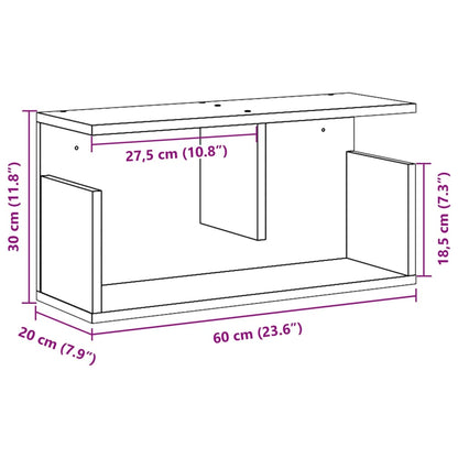 Armoire murale 60x20x30 cm noir bois d'ingénierie
