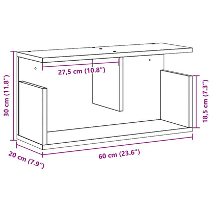 Armoire murale 60x20x30 cm chêne fumé bois d'ingénierie