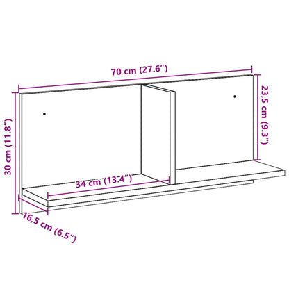 Armoire murale 70x16,5x30 gris béton cm bois d'ingénierie