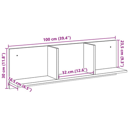Armoire murale 100x16,5x30 cm noir bois d'ingénierie