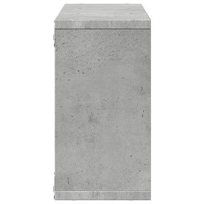 Armoire murale 100x16x30 cm gris béton bois d'ingénierie