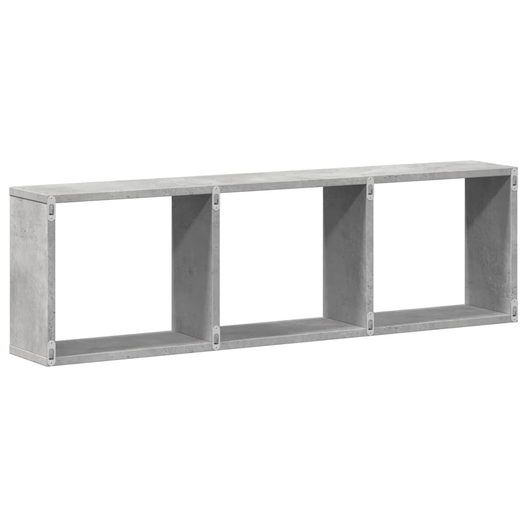 Armoire murale 100x16x30 cm gris béton bois d'ingénierie