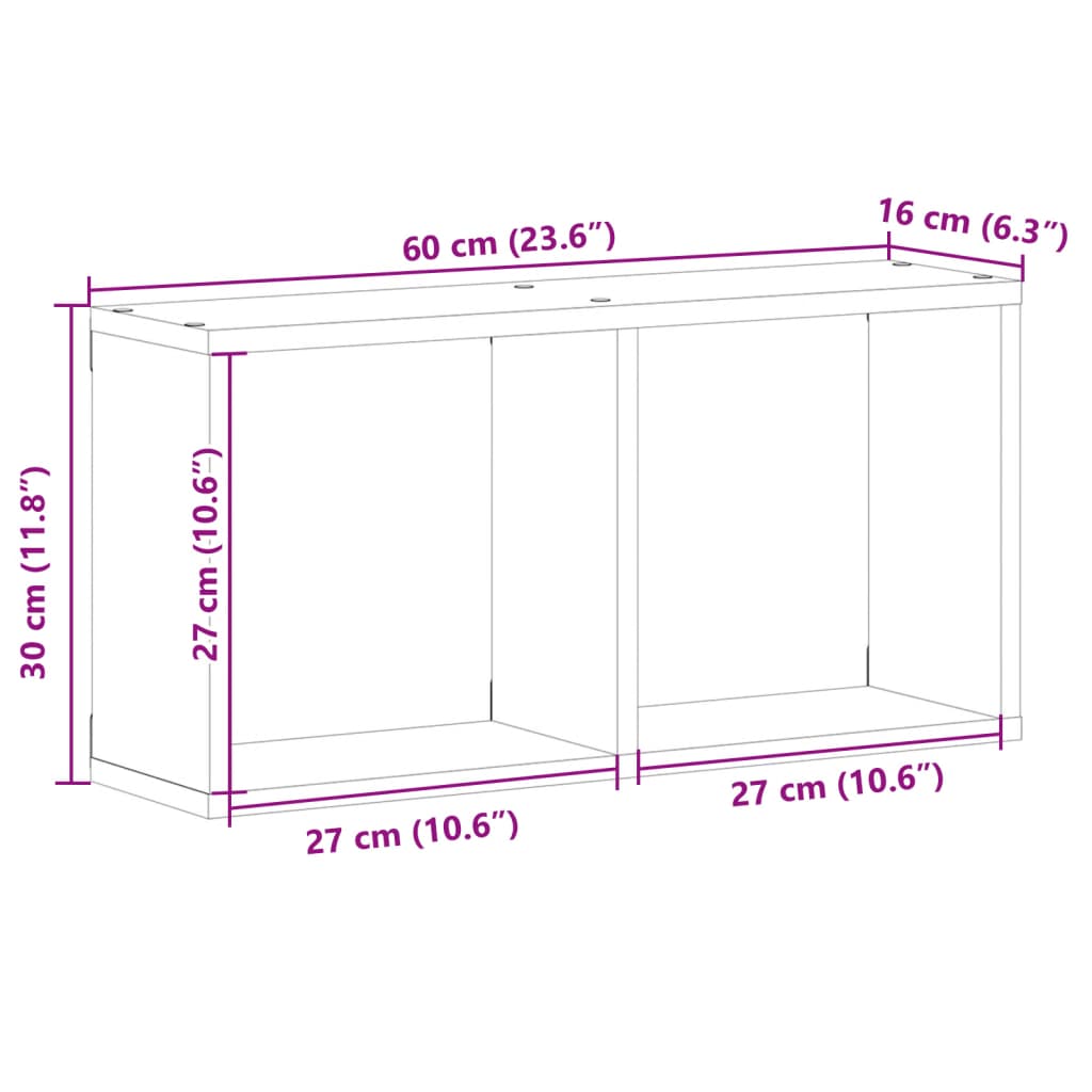 Armoire murale 60x16x30 cm blanc bois d'ingénierie