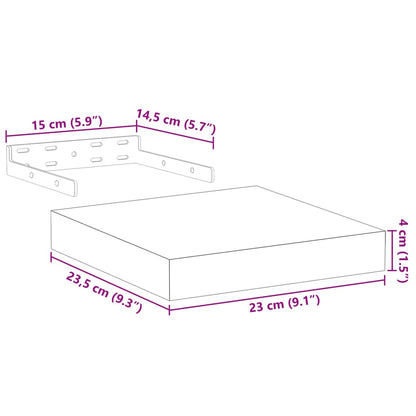 Étagères flottantes 4 pcs 23x23,5x4 cm bois d'ingénierie
