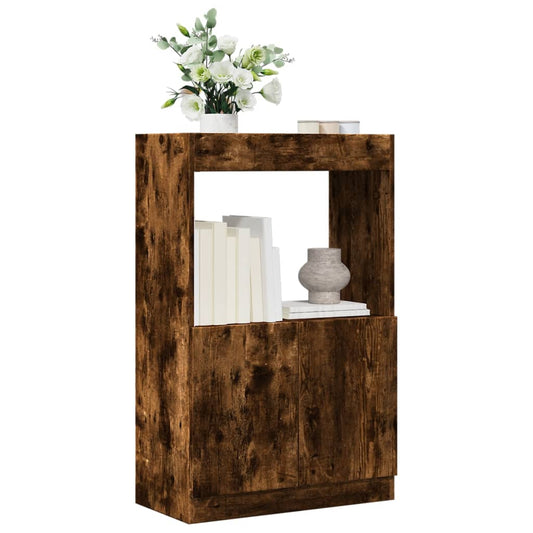 Buffet haut chêne fumé 63x33x100 cm bois d'ingénierie