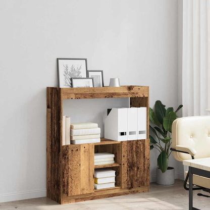 Buffet haut vieux bois 92x33x100 cm bois d'ingénierie