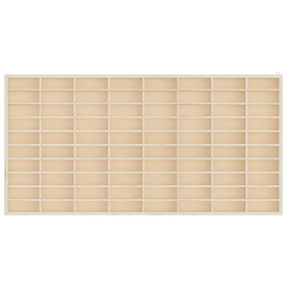Vitrine de collection en bois avec 80 compartiments