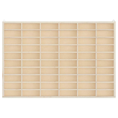 Vitrine de collection en bois avec 60 compartiments