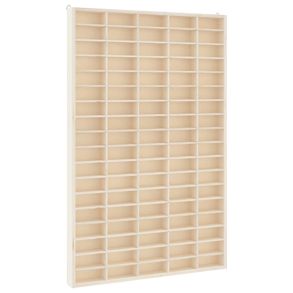 Vitrine de collection en bois avec 90 compartiments