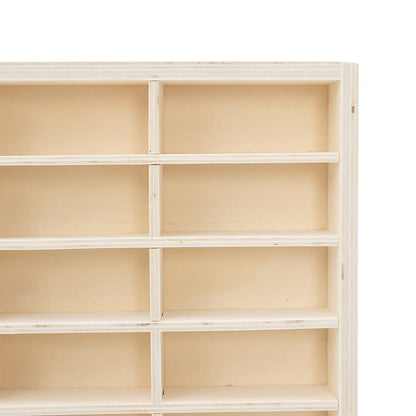 Vitrine de collection en bois avec 56 compartiments
