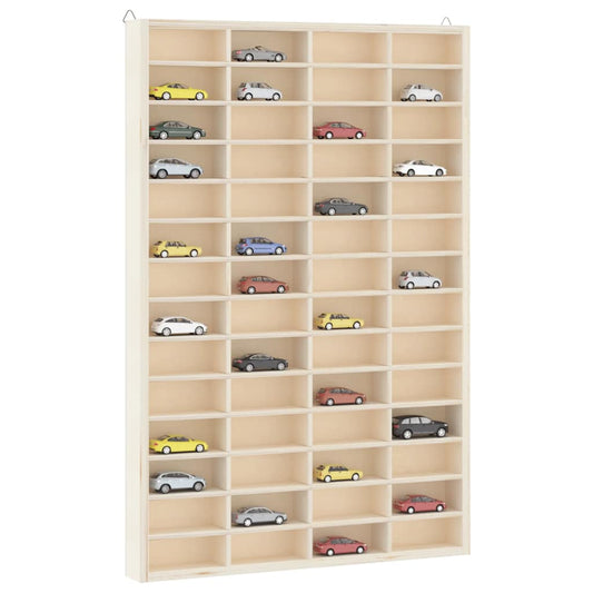 Vitrine de collection en bois avec 56 compartiments