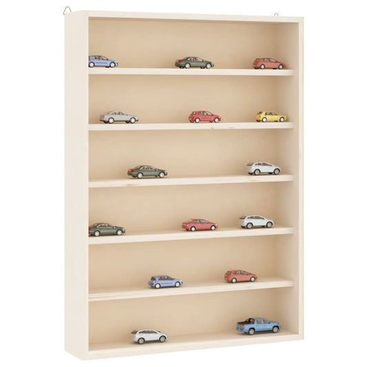 Vitrine de collection en bois avec 6 étagères 40x8,5x55 cm