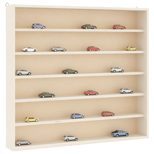 Vitrine de collection en bois avec 6 étagères 60x8,5x55 cm