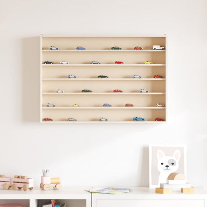 Vitrine de collection en bois avec 6 étagères 80x8,5x55 cm