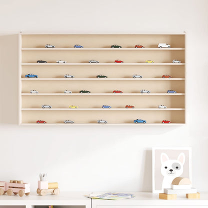 Vitrine de collection en bois avec 6 étagères 100x8,5x55 cm