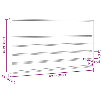 Vitrine de collection en bois avec 6 étagères 100x8,5x55 cm