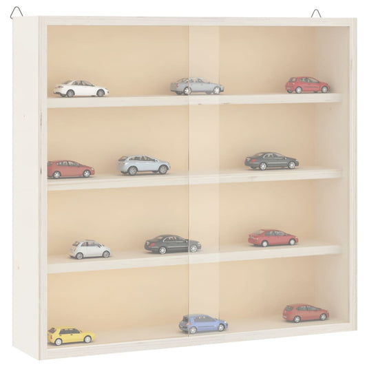 Vitrine de collection en bois avec portes 40x8,5x37cm