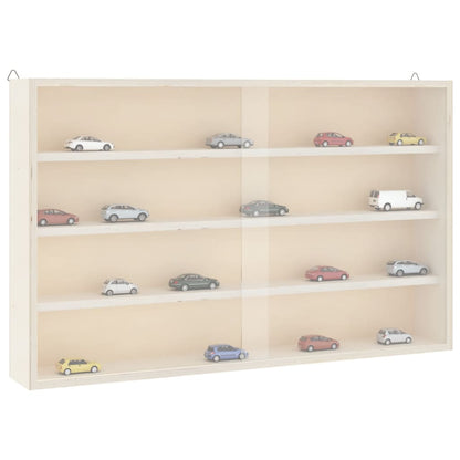 Vitrine de collection en bois avec portes 60x8,5x37 cm