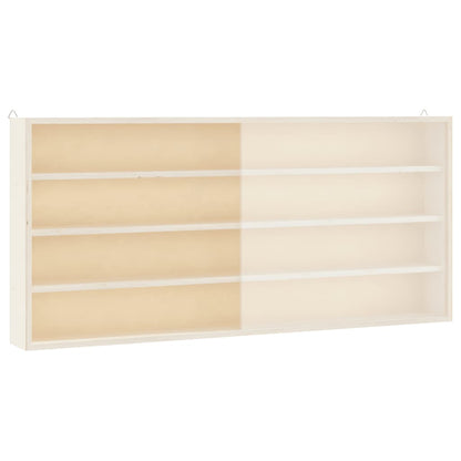 Vitrine de collection en bois avec portes 80x8,5x37 cm
