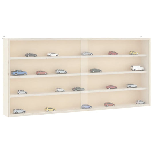 Vitrine de collection en bois avec portes 80x8,5x37 cm