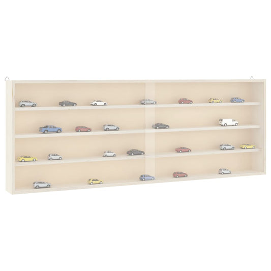 Vitrine de collection en bois avec portes 100x8,5x37 cm