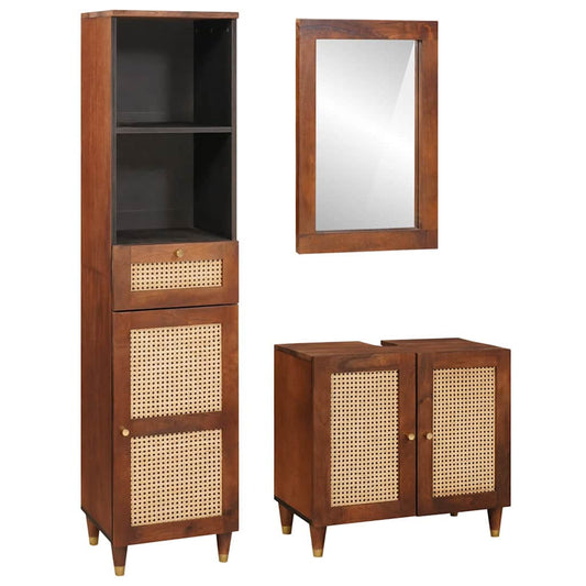 Mobilier de salle de bain avec tiroir 3 pcs 38 x 33 x 160 cm