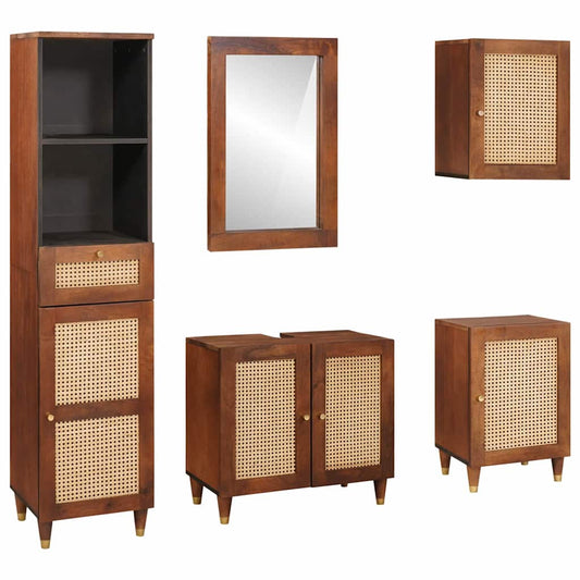 Mobilier de salle de bain avec tiroir 5 pcs 38 x 33 x 160 cm