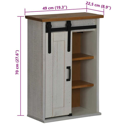 Armario colgante HALDEN con puerta corredera, blanco, 49x22,5x70 cm