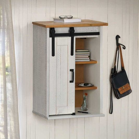 Armario colgante HALDEN con puerta corredera, blanco, 49x22,5x70 cm