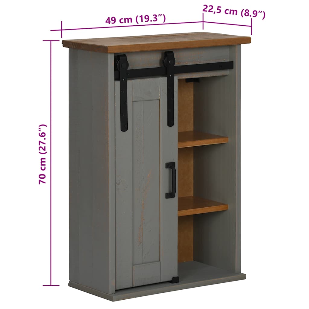 Armario colgante HALDEN con puerta corredera, gris, 49x22,5x70 cm