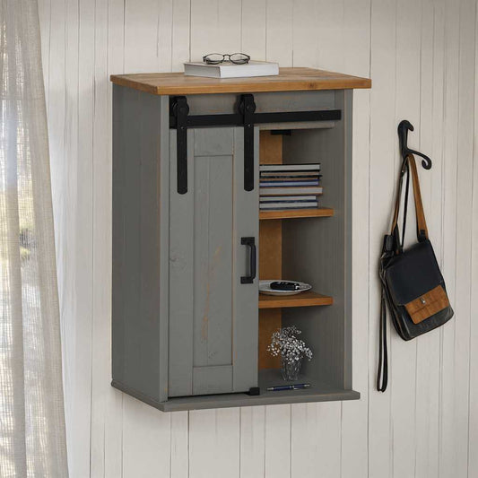Armario colgante HALDEN con puerta corredera, gris, 49x22,5x70 cm