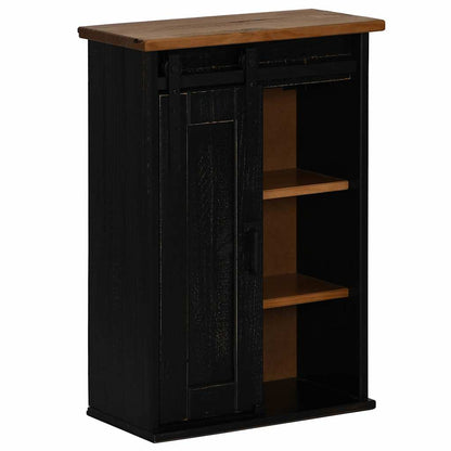 Armario colgante HALDEN con puerta corredera, negro, 49x22,5x70 cm
