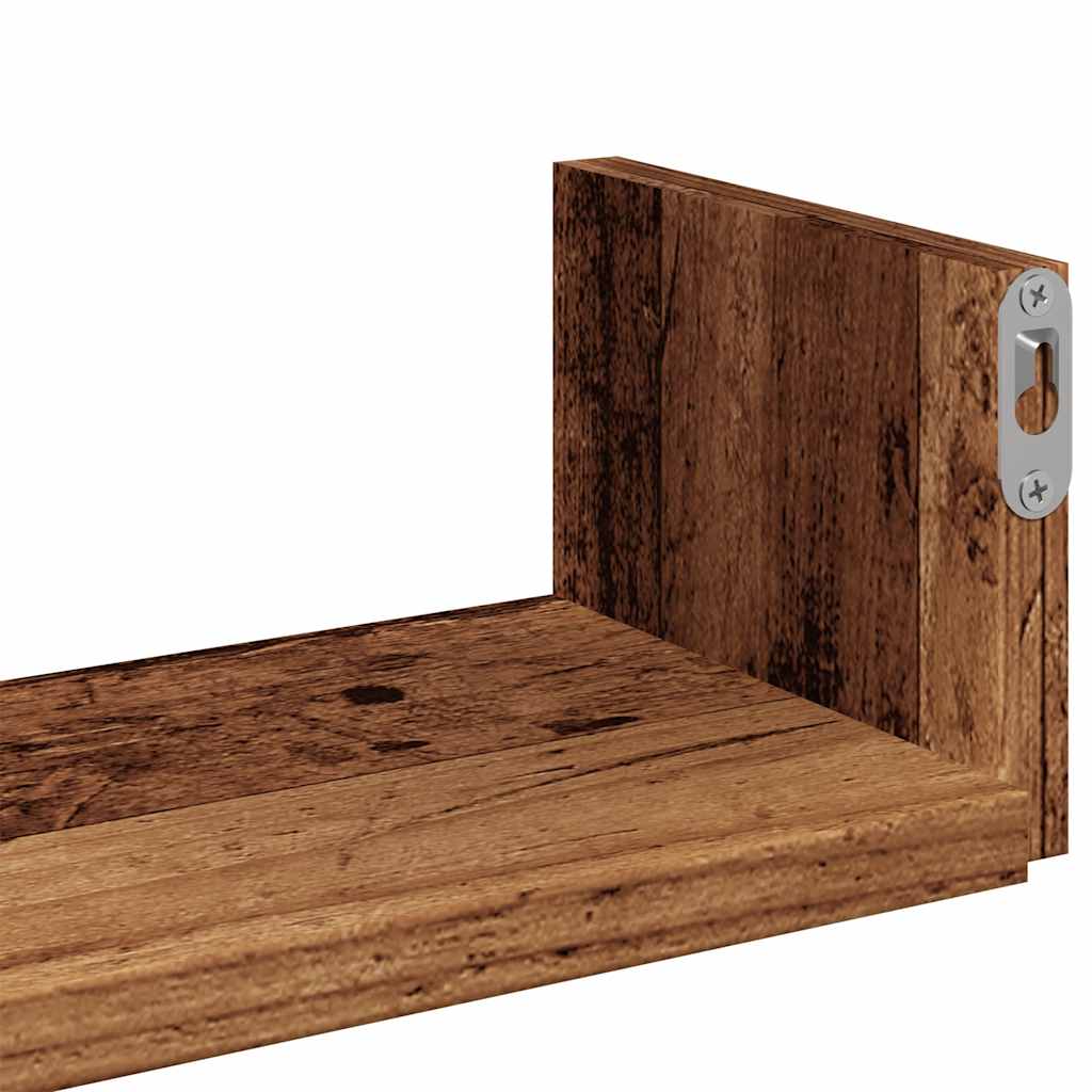 Étagères murales 3 pcs vieux bois bois d'ingénierie