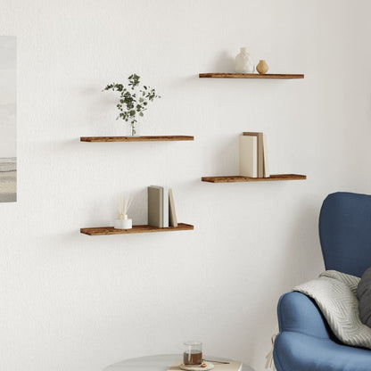 Étagères murales 4 pcs vieux bois 40x10x1,5cm bois d'ingénierie
