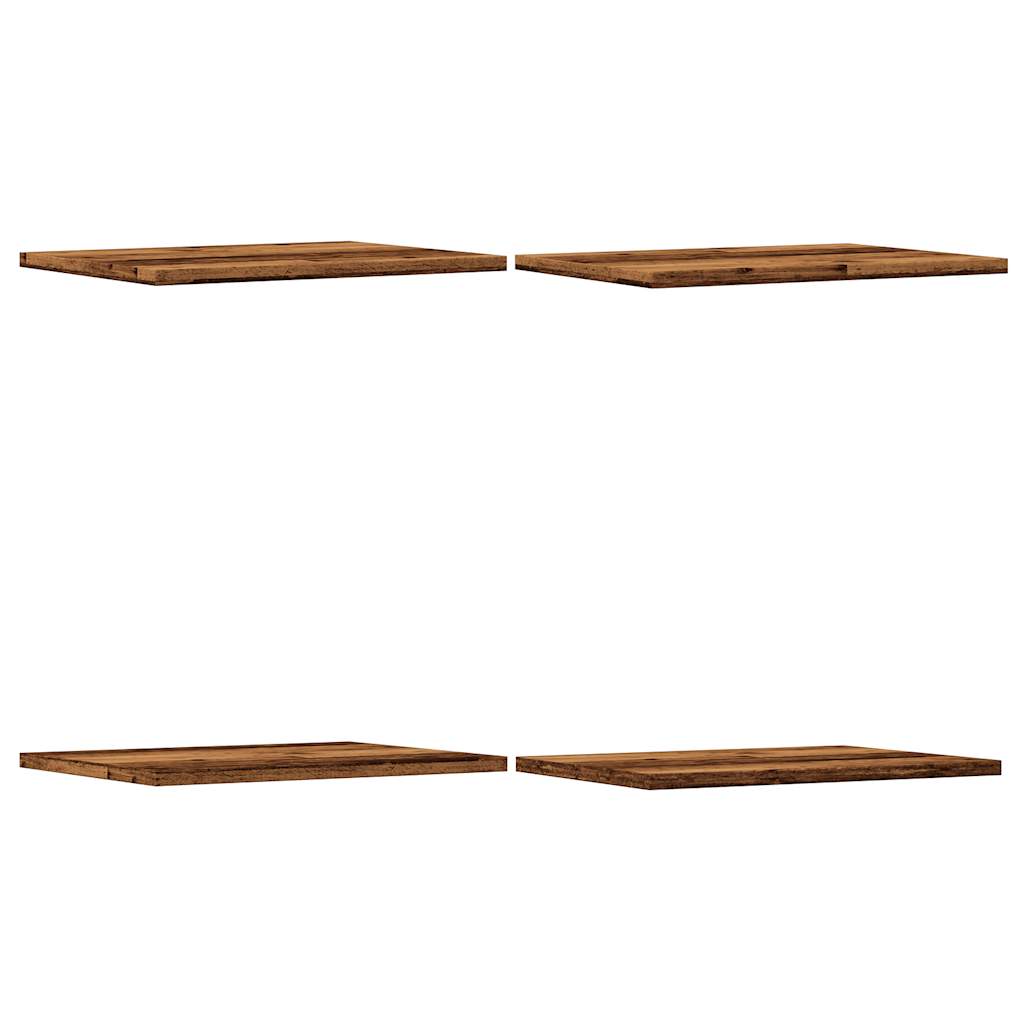 Panneaux de bibliothèque 4 pcs vieux bois 40x30x1,5 cm