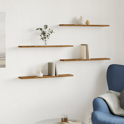Panneaux de bibliothèque 4 pcs vieux bois bois d'ingénierie