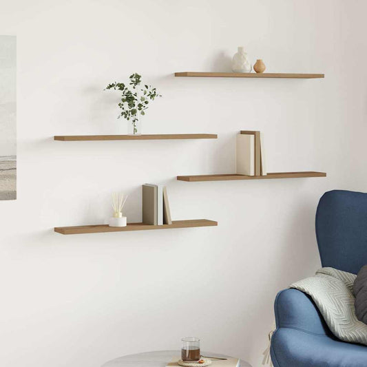Panneau de bibliothèque 4 pcs chêne artisanal 60x10x1,5 cm