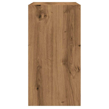 Table d'appoint chêne artisanal 50x26x50 cm bois d'ingénierie