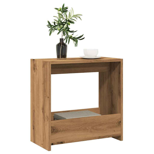 Table d'appoint chêne artisanal 50x26x50 cm bois d'ingénierie