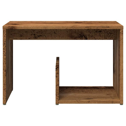 Table d'appoint vieux bois 59x36x38 cm bois d'ingénierie