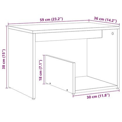 Table d'appoint vieux bois 59x36x38 cm bois d'ingénierie