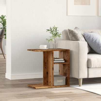 Table d'appoint vieux bois 50x30x50 cm bois d'ingénierie
