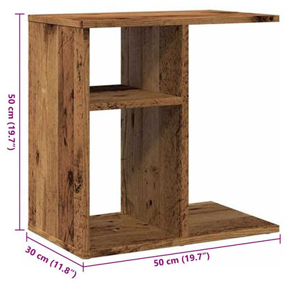 Table d'appoint vieux bois 50x30x50 cm bois d'ingénierie