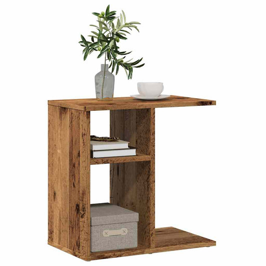 Table d'appoint vieux bois 50x30x50 cm bois d'ingénierie