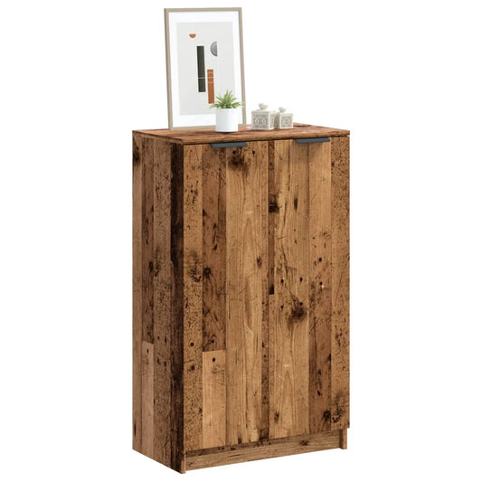 Armoire à chaussures vieux bois 59x35x100,5cm bois d'ingénierie