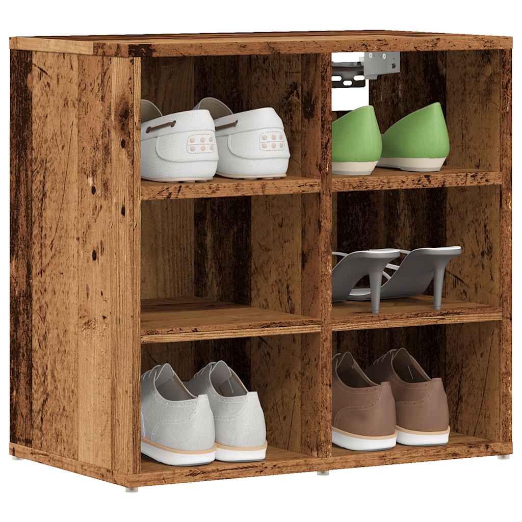 Armoire à chaussures vieux bois 52x30x50 cm