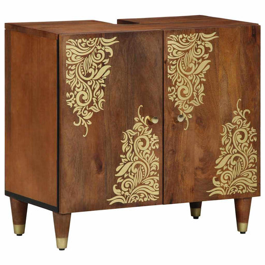 Cabinet de Salle de Bain avec stockage Marron 62 x 33 x 58 cm