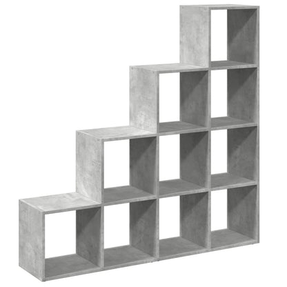 Étagère séparatrice de pièce à 4 niveaux gris béton
