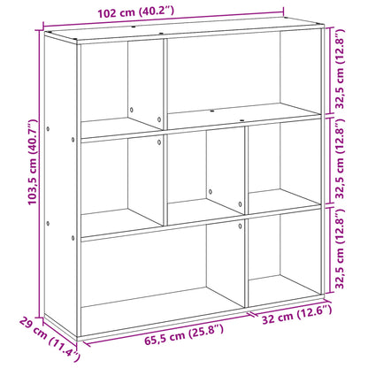 Étagère séparatrice de pièce chêne fumé 102x29x103,5 cm
